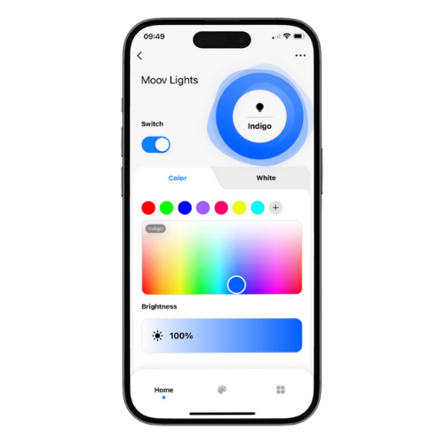 Controlador con aplicación móvil para luz MOOV