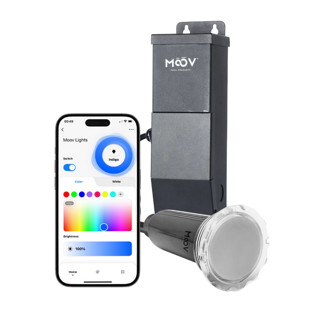 MOOV Mini LED BUNDLE - Lumière (x1), Transformateur & Contrôleur - Système d'éclairage pour Piscine Creusée