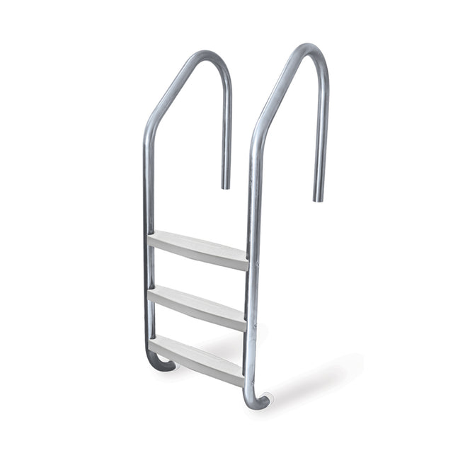 Escalera para piscina enterrada con peldaño blanco
