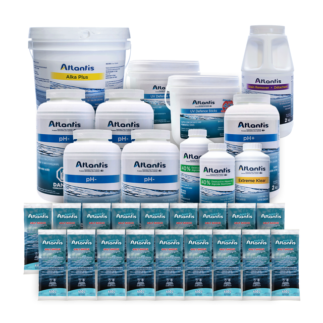 Trousse Chimique Saison Complète (jusqu'à 50,000L) – Piscine au Sel