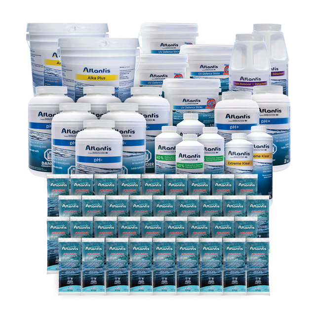 Trousse Chimique Saison Complète (jusqu'à 100,000L) – Piscine au Sel
