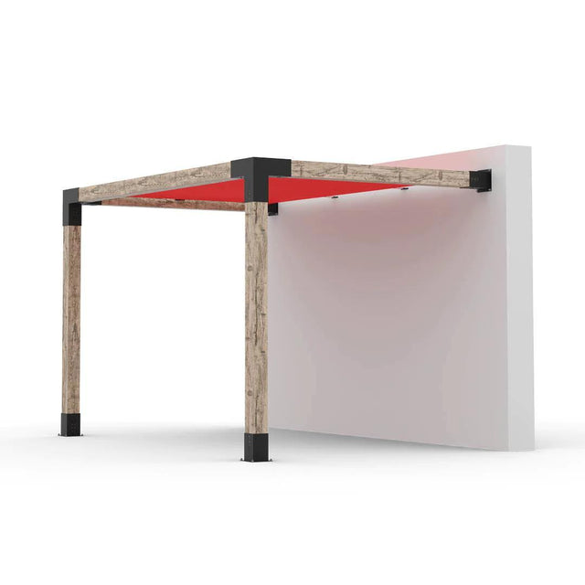 Wall Mount Pergola Kit with Shade Sail for 6x6 Wood Posts