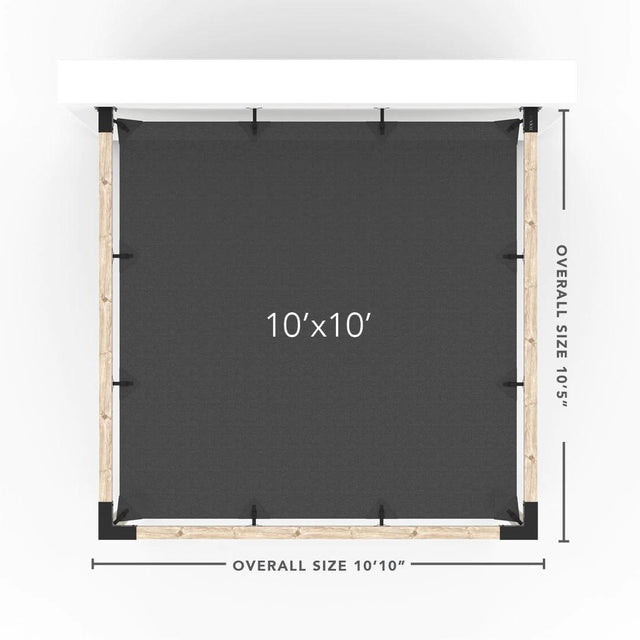 Wall Mount Pergola Kit with Shade Sail for 4x4 Wood Posts