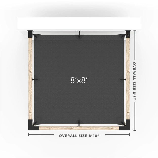 Wall Mount Pergola Kit with Shade Sail for 4x4 Wood Posts