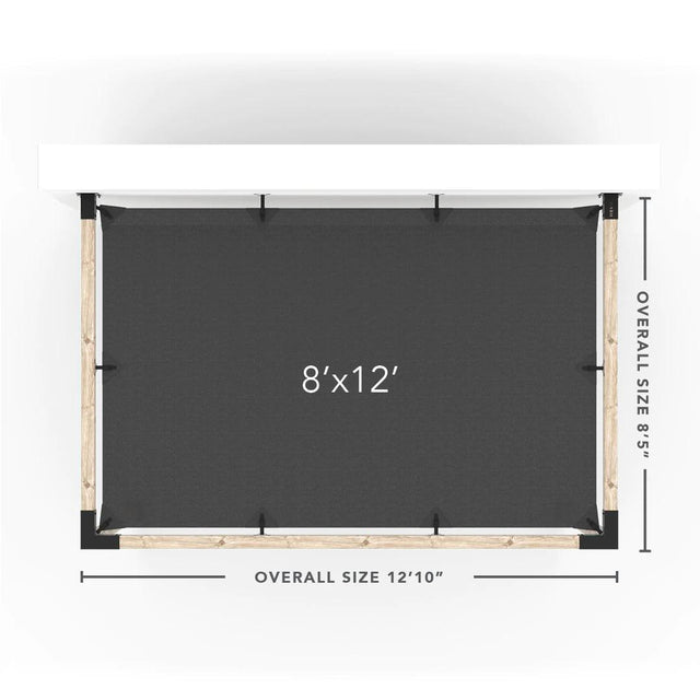 Wall Mount Pergola Kit with Shade Sail for 4x4 Wood Posts