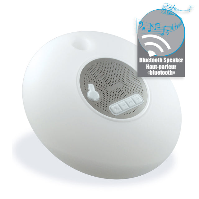 Altavoz “bluetooth” flotante. Luz LED multicolor brillante.