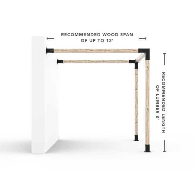 Any Size Wall Mount Pergola Kit for 4x4 Wood Posts