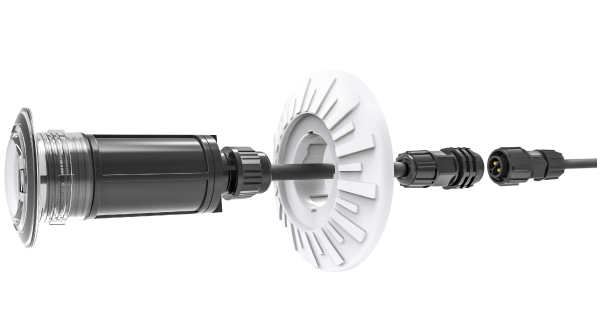 Luz LED Brilliant Wonders de 1,5" con anillo de plástico blanco 11 C