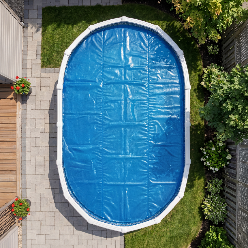 Toile Solaire 7 mil Bleue – 16' x 32' Ovale