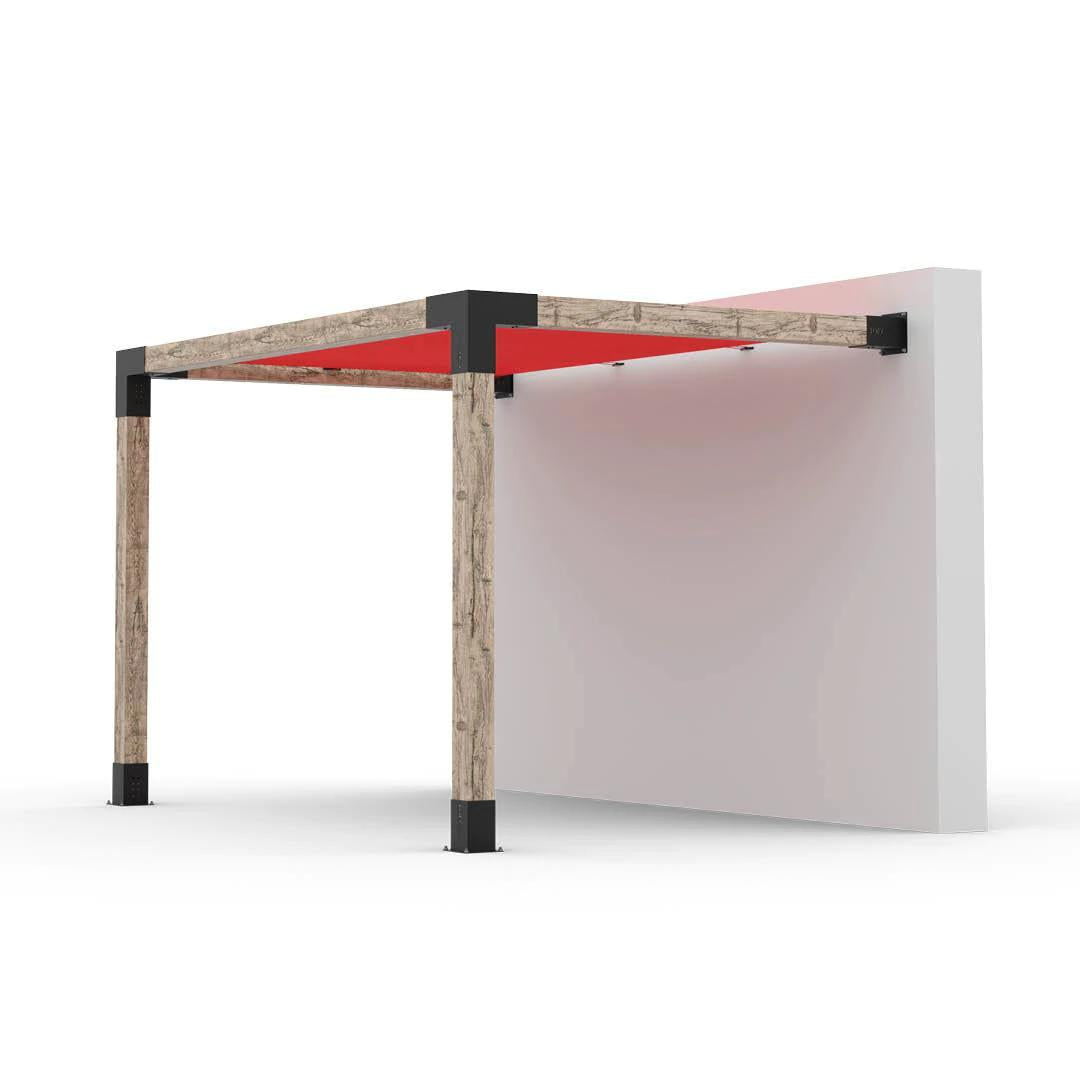 Kit de pérgola de montaje en pared con vela de sombra para postes de madera de 6 x 6