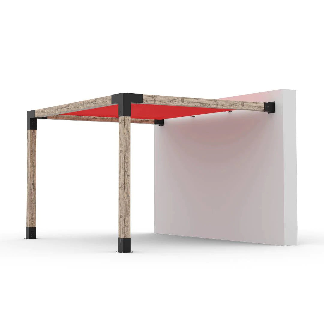 Kit de pérgola de montaje en pared con vela de sombra para postes de madera de 6 x 6