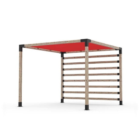 Kit pérgola con poste de pared y LONA DE SOMBRA para postes de madera 4x4