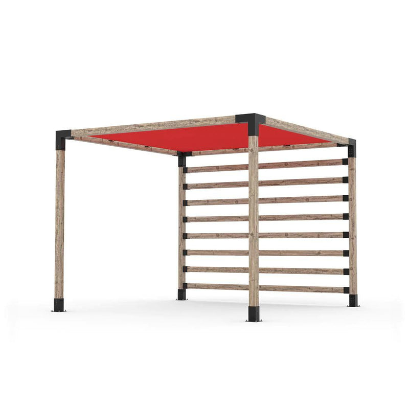 Kit pérgola con poste de pared y LONA DE SOMBRA para postes de madera 4x4