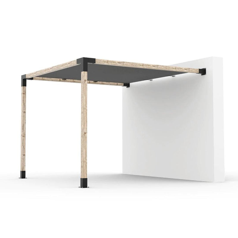 Kit de pérgola de montaje en pared con vela de sombra para postes de madera de 4 x 4