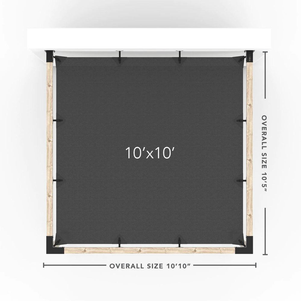 Wall Mount Pergola Kit with Shade Sail for 4x4 Wood Posts