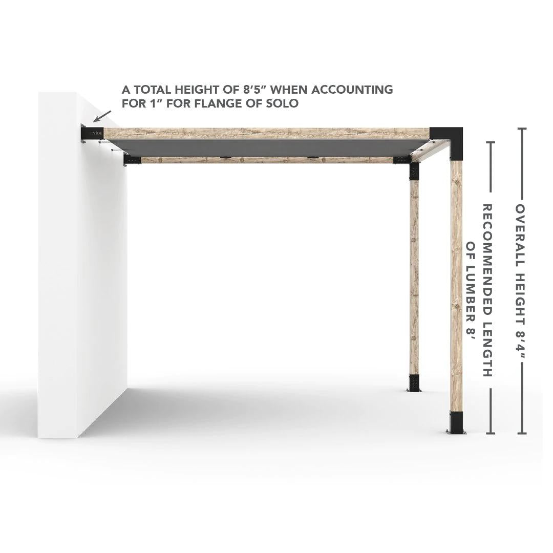 Kit de pérgola de montaje en pared con vela de sombra para postes de madera de 4 x 4