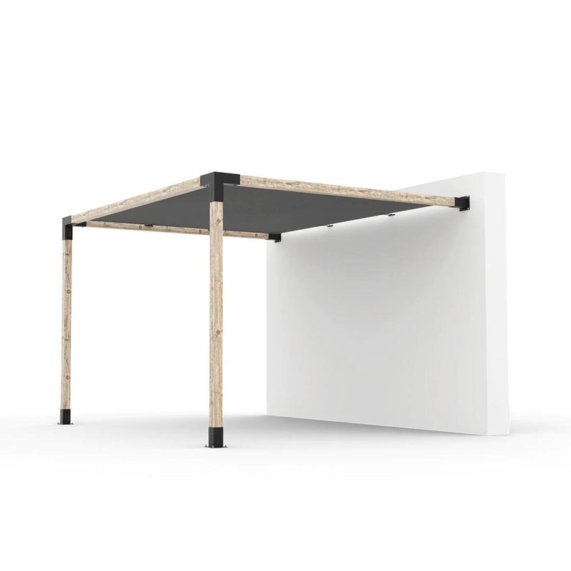 Kit de pérgola de montaje en pared con vela de sombra para postes de madera de 4 x 4