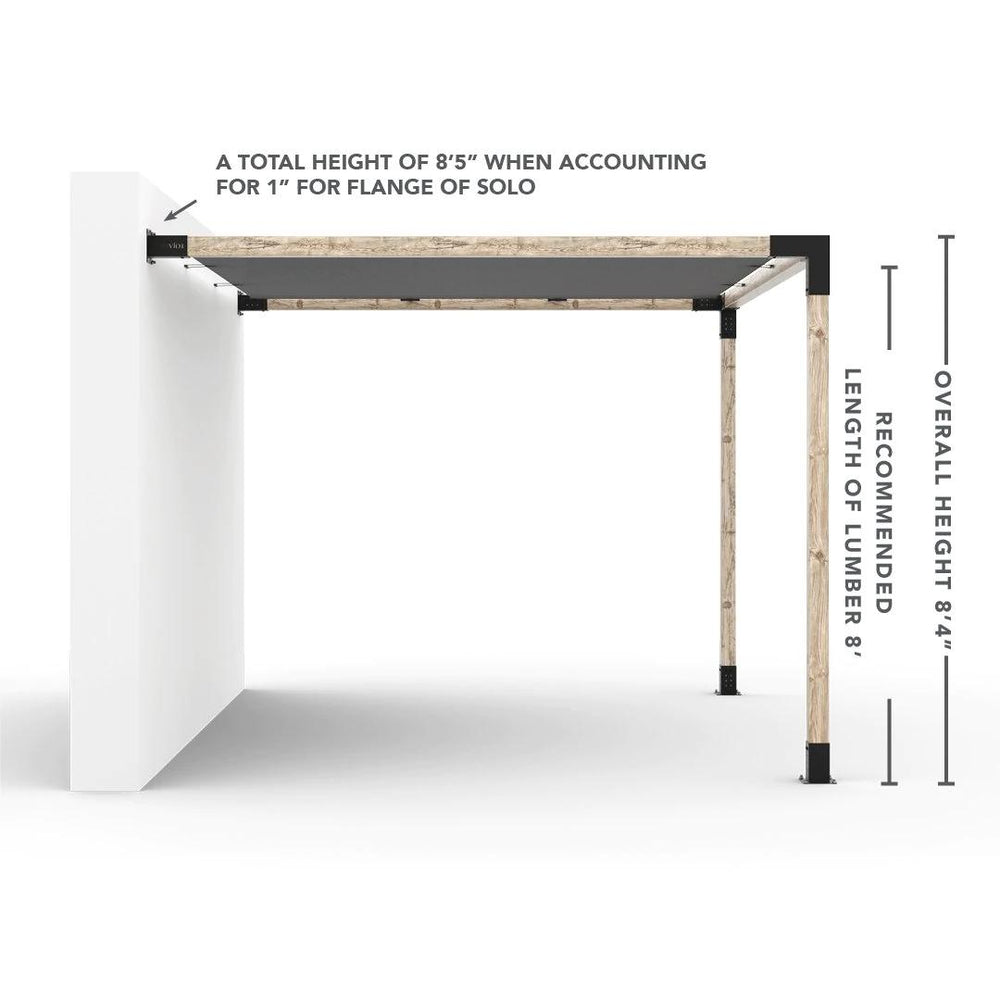 Wall Mount Pergola Kit with Shade Sail for 4x4 Wood Posts