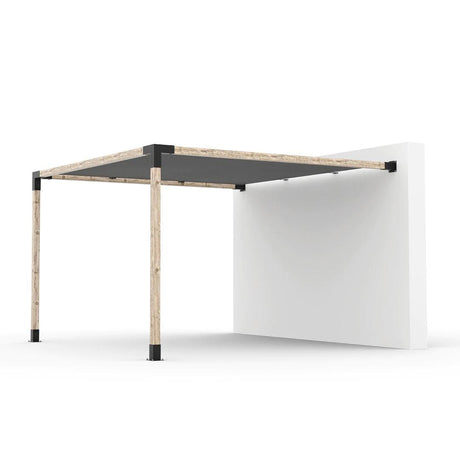 Kit de pérgola de montaje en pared con vela de sombra para postes de madera de 4 x 4