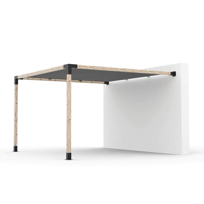 Kit de pérgola de montaje en pared con vela de sombra para postes de madera de 4 x 4