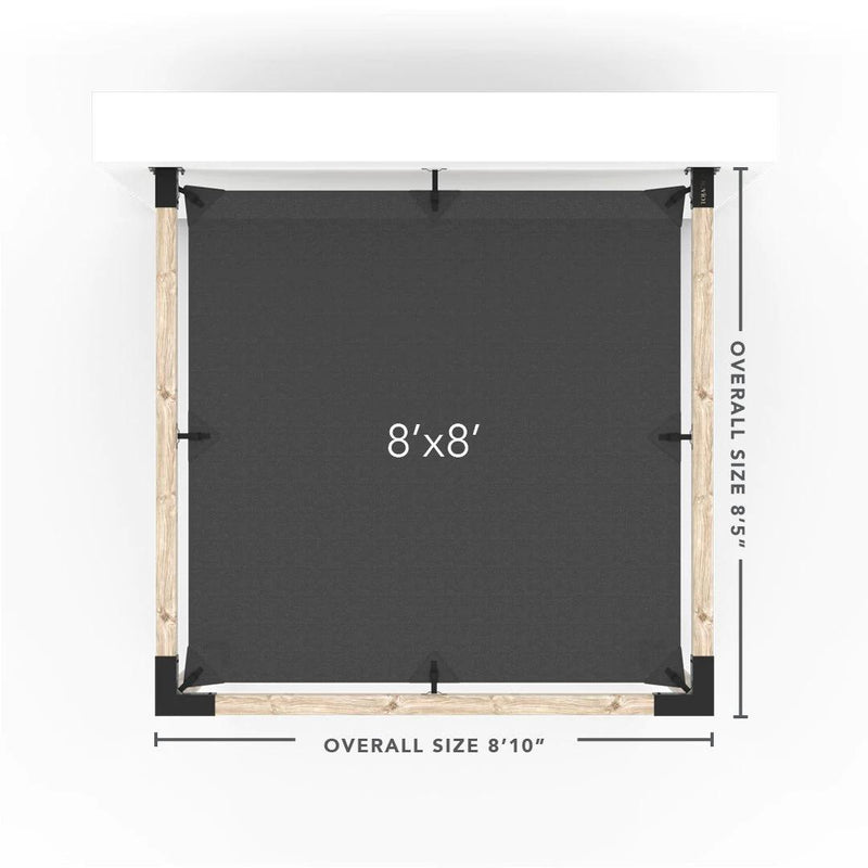 Kit de pérgola de montaje en pared con vela de sombra para postes de madera de 4 x 4