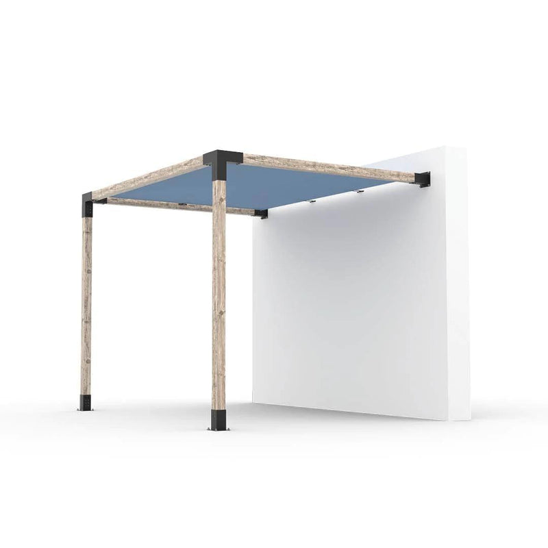 Kit de pérgola de montaje en pared con vela de sombra para postes de madera de 4 x 4