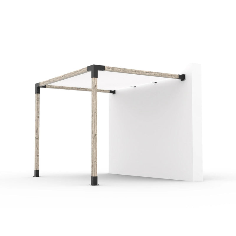 Kit de pérgola de montaje en pared con vela de sombra para postes de madera de 4 x 4