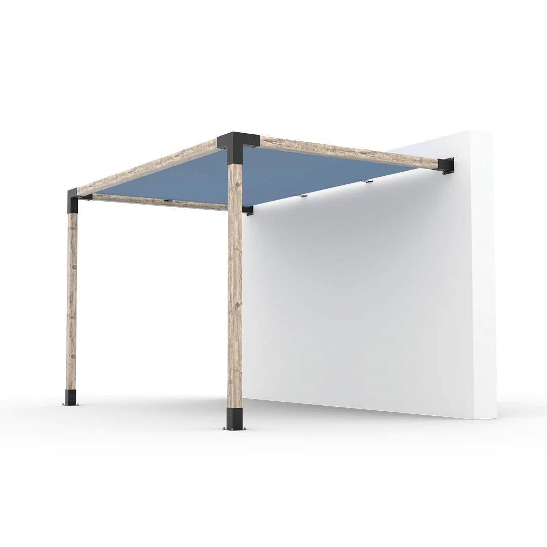 Kit de pérgola de montaje en pared con vela de sombra para postes de madera de 4 x 4