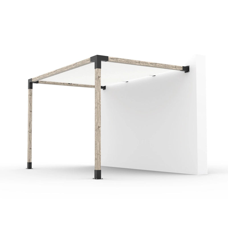 Kit de pérgola de montaje en pared con vela de sombra para postes de madera de 4 x 4