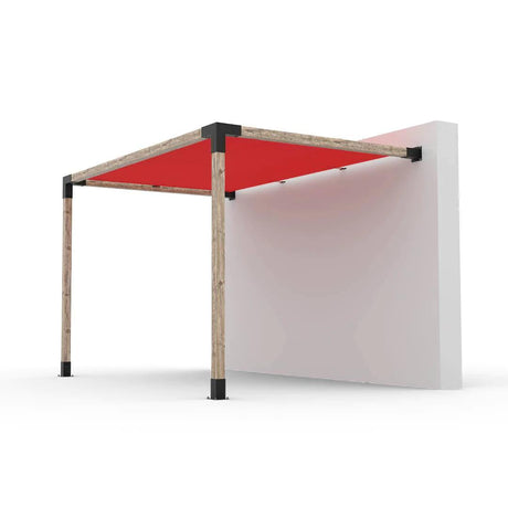 Kit de pérgola de montaje en pared con vela de sombra para postes de madera de 4 x 4