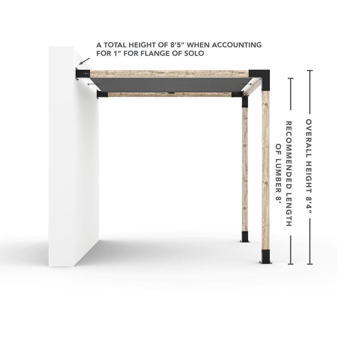 Kit de pérgola de montaje en pared con vela de sombra para postes de madera de 4 x 4