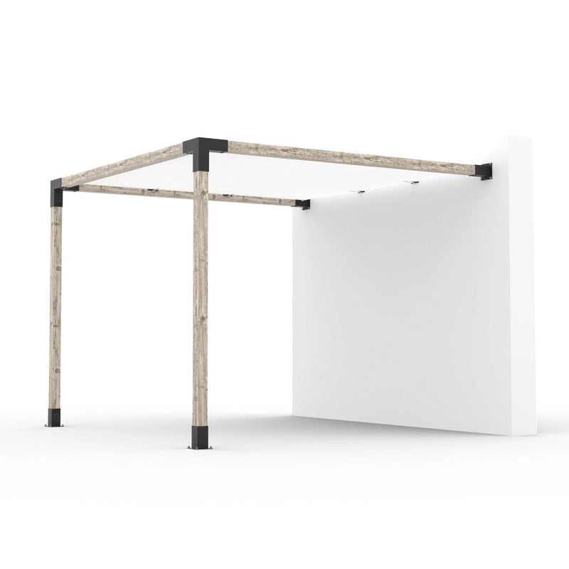 Kit de pérgola de montaje en pared con vela de sombra para postes de madera de 4 x 4