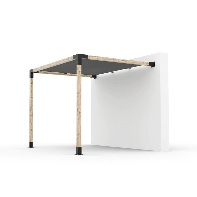 Kit de pérgola de montaje en pared con vela de sombra para postes de madera de 4 x 4