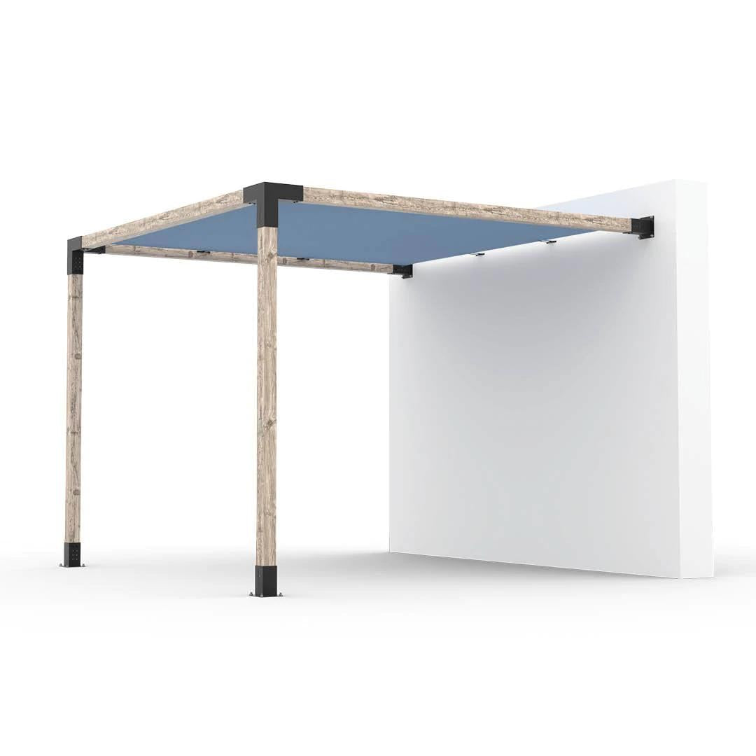 Kit de pérgola de montaje en pared con vela de sombra para postes de madera de 4 x 4