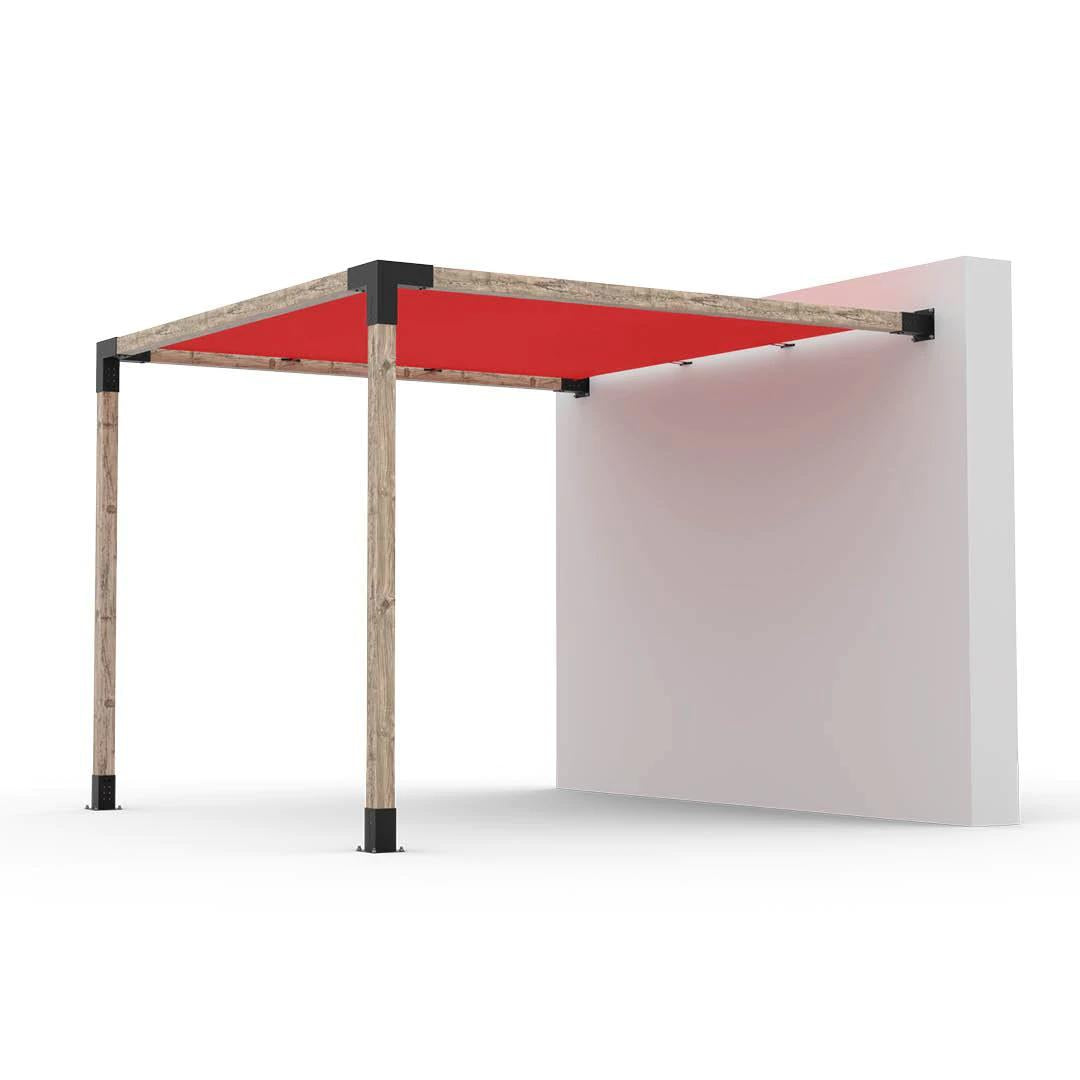 Kit de pérgola de montaje en pared con vela de sombra para postes de madera de 4 x 4