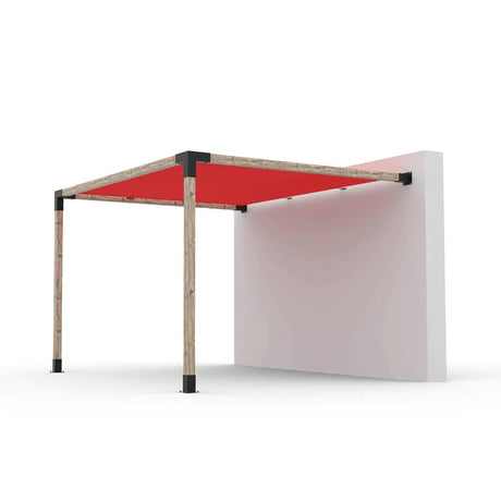 Kit de pérgola de montaje en pared con vela de sombra para postes de madera de 4 x 4