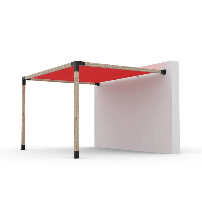 Kit de pérgola de montaje en pared con vela de sombra para postes de madera de 4 x 4