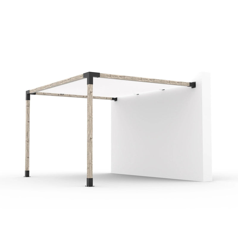 Kit de pérgola de montaje en pared con vela de sombra para postes de madera de 4 x 4