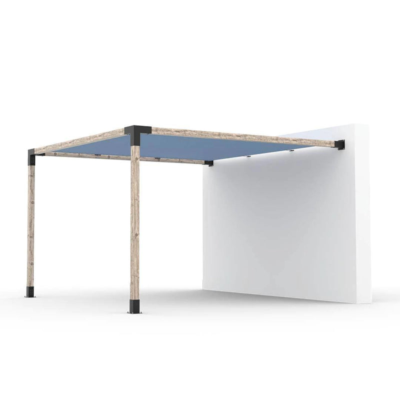 Kit de pérgola de montaje en pared con vela de sombra para postes de madera de 4 x 4