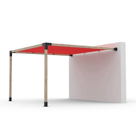 Kit de pérgola de montaje en pared con vela de sombra para postes de madera de 4 x 4