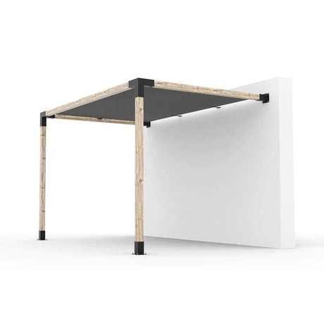 Kit de pérgola de montaje en pared con vela de sombra para postes de madera de 4 x 4