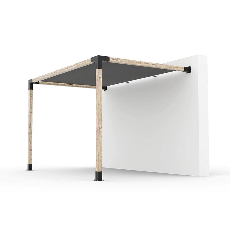 Kit de pérgola de montaje en pared con vela de sombra para postes de madera de 4 x 4