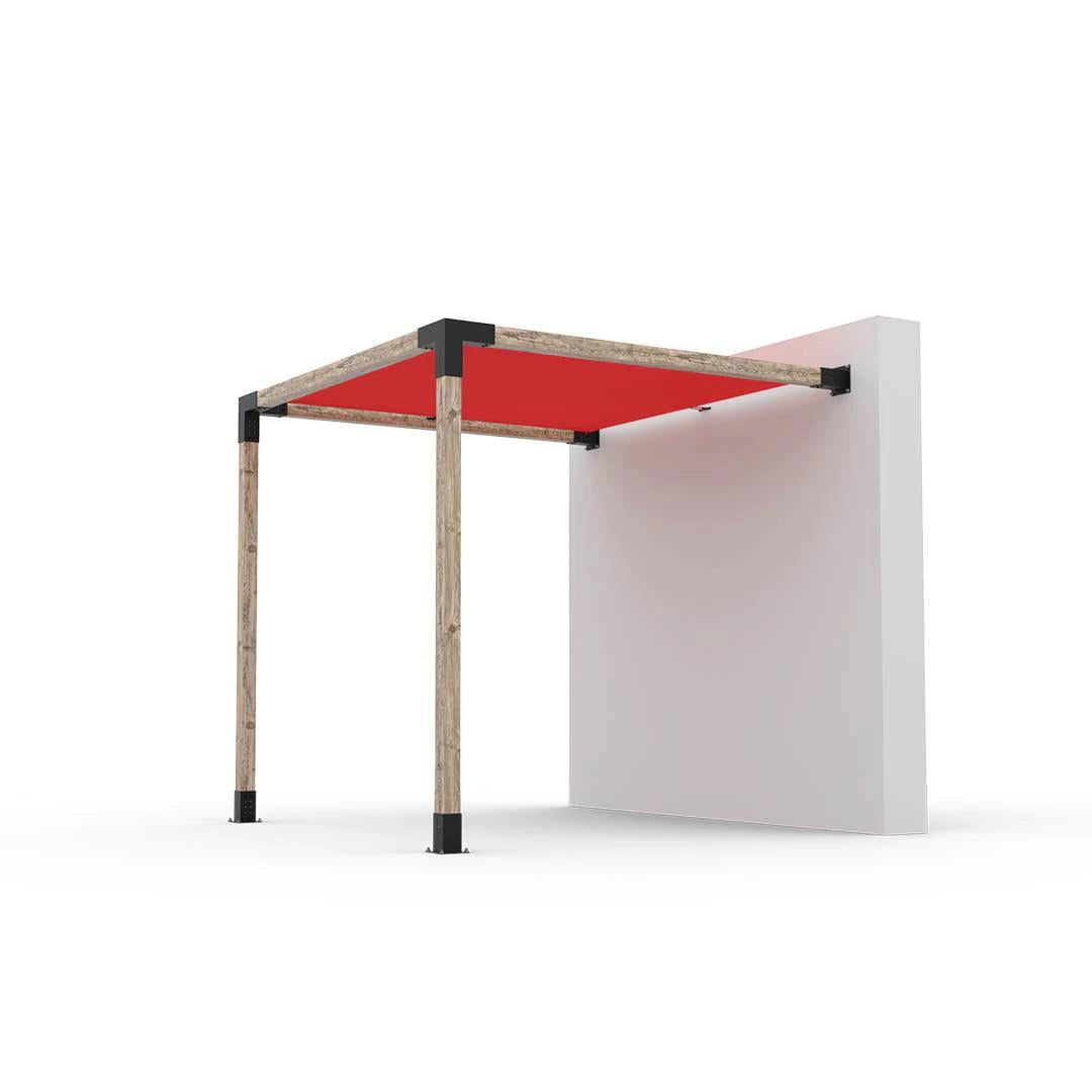 Kit de pérgola de montaje en pared con vela de sombra para postes de madera de 4 x 4