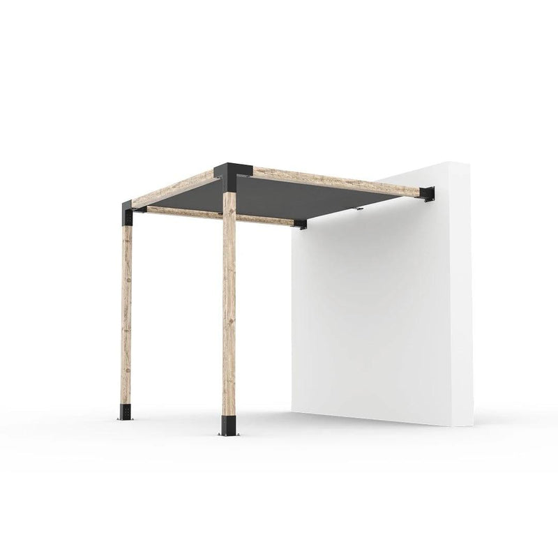 Kit de pérgola de montaje en pared con vela de sombra para postes de madera de 4 x 4