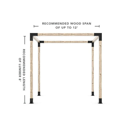 Kit de pérgola de cualquier tamaño para postes de madera de 4 x 4